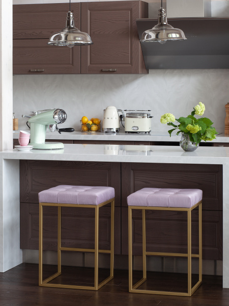 Стул полубарный SOHO, золотой, Dusty Pink