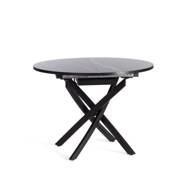 Стол MANZANA ЛДСП/HPL/металл, 100 х 100+30 х 75 см, Мрамор чёрный/чёрный Стол MANZANA ЛДСП/HPL/металл, 100 х 100+30 х 75 см, Мрамор чёрный/чёрный