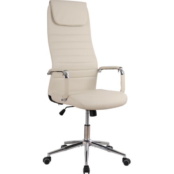 Кресло BN_SH_EChair-565 TPU кожзам бежевый, хром
