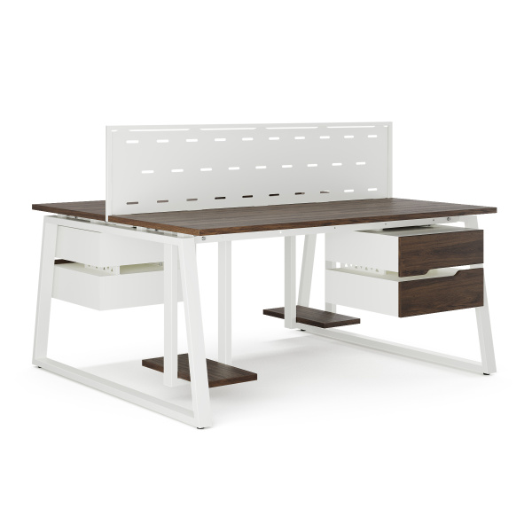 Стол офисный Kobor TR/2-180/120 white/charlston Стол офисный Kobor TR/2-180/120 white/charlston