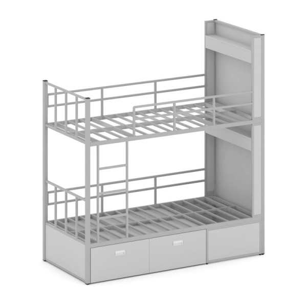 Overnight Кровать 2-х ярусная ON.K2-001 Серый/Металл Серый 2075*950*2260 Overnight Кровать 2-х ярусная ON.K2-001 Серый/Металл Серый 2075*950*2260