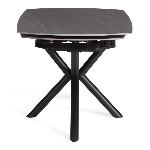 Стол обеденный Winston/Винстон столешница керамика (матовая) /опоры металл, темно-серый/черный, (120+30+30)x80x75(+1) см