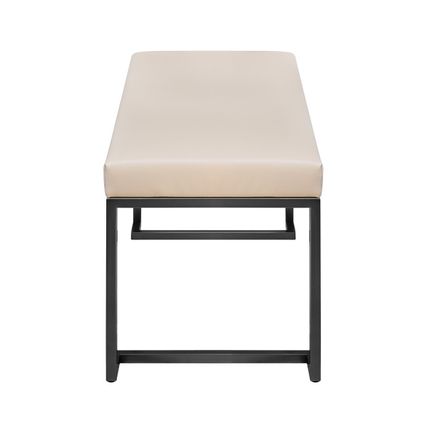 Банкетка OMEGA MINI, черная, экокожа Light Beige, 85x40x45