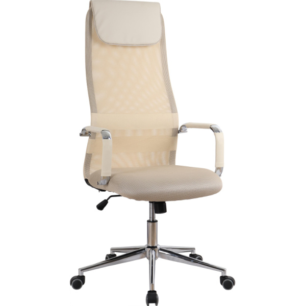 Кресло BN_SH_EChair-565 TW сетка/ткань бежевый, хром