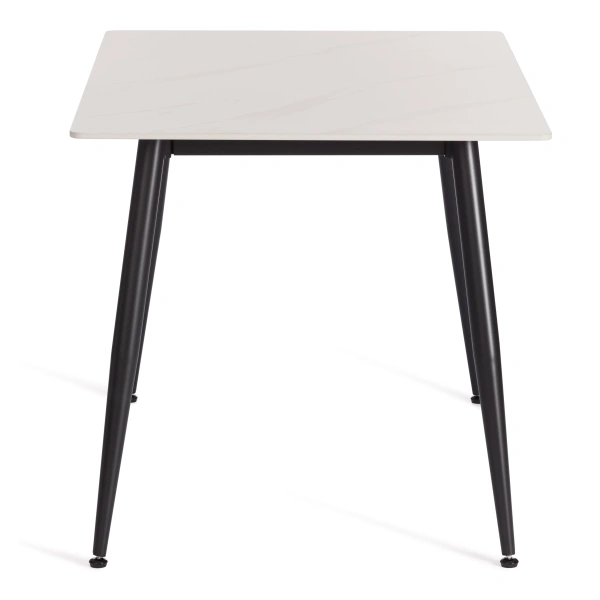 Стол обеденный Austen/Остин столешница керамика (матовая) /опоры металл, белый/черный, 120x80x75(+1) см