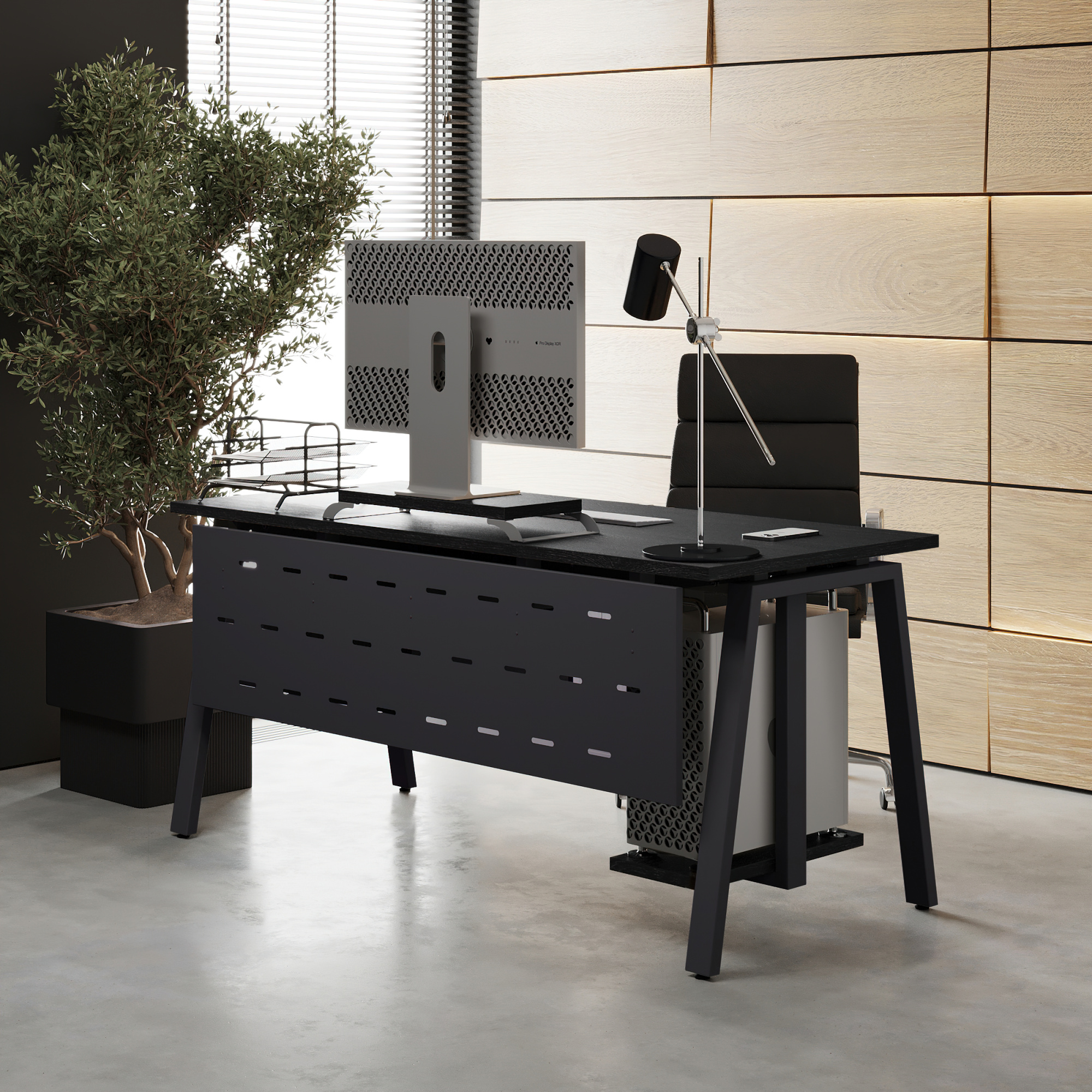 Стол офисный Kobor A-180/70 graphite/wood Стол офисный Kobor A-180/70 graphite/wood