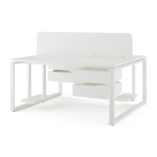 Стол офисный Kobor O1/2-180/160 white/premium