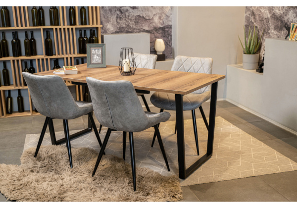 Стол деревянный Лота Лофт 120(160)х75 черный матовый / дуб крафт золотой