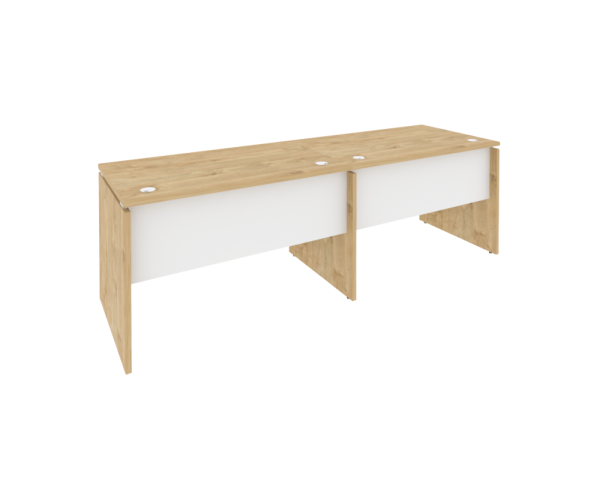 Бенч-система на 2 рабочих места Onix Riva O.RS-2.2.7 Тиквуд Светлый/Белый бриллиант 2360*720*750
