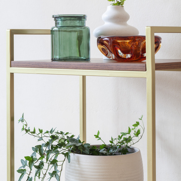 Стеллаж ALTO, золотой, ЛДСП Орех, 45x30x145 Стеллаж ALTO, золотой, ЛДСП Орех, 45x30x145