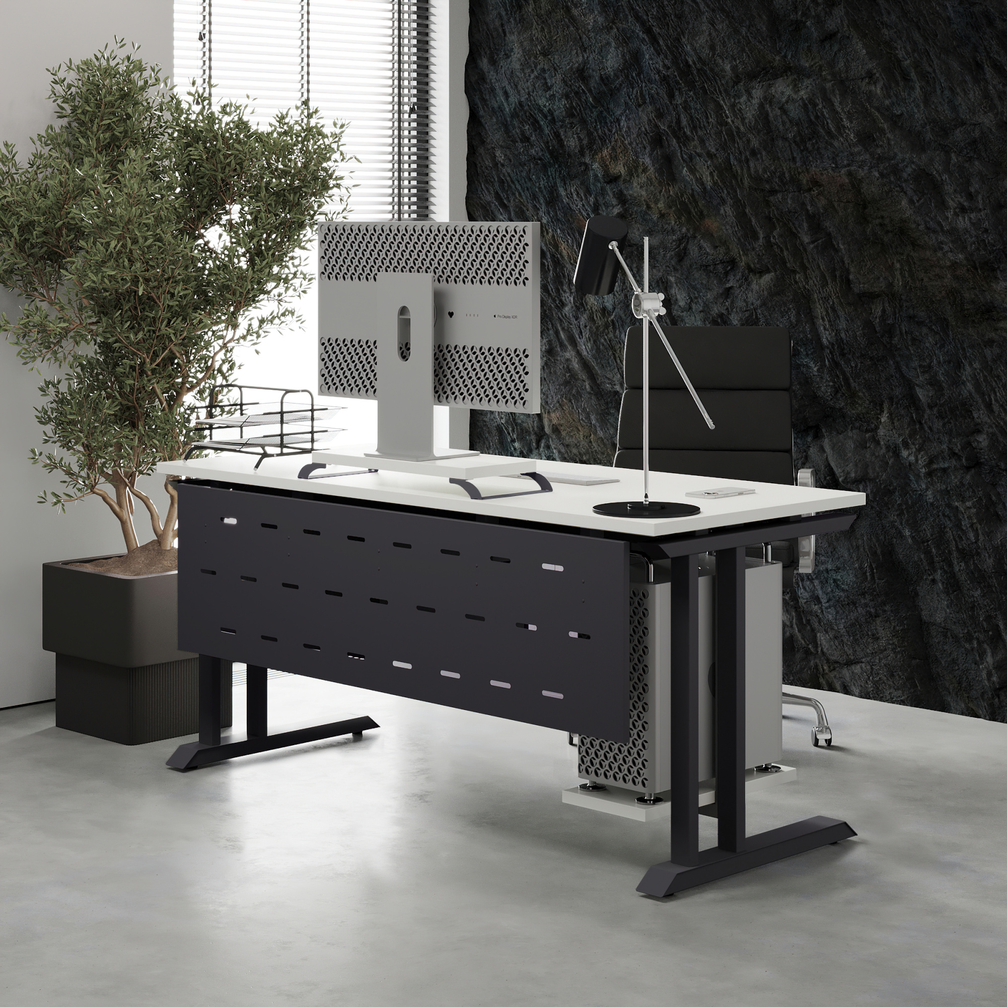 Стол офисный Kobor L1-140/80 graphite/premium