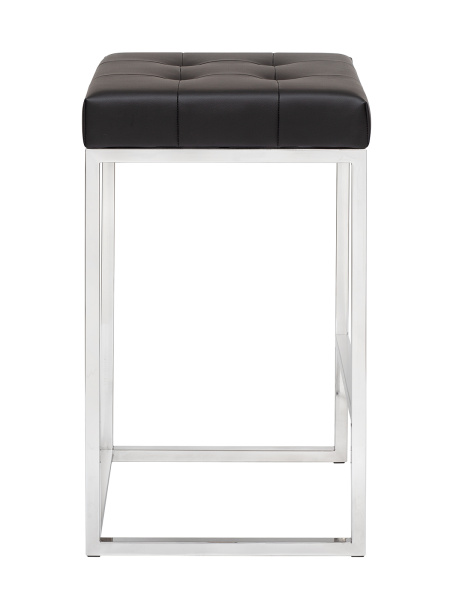 Стул полубарный SOHO, н/ж сталь, экокожа Black