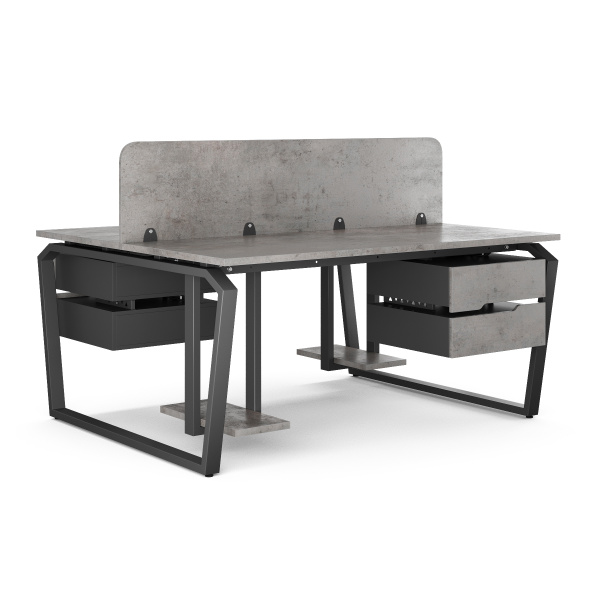 Стол офисный Kobor TB/2-140/120 black/chicago Стол офисный Kobor TB/2-140/120 black/chicago