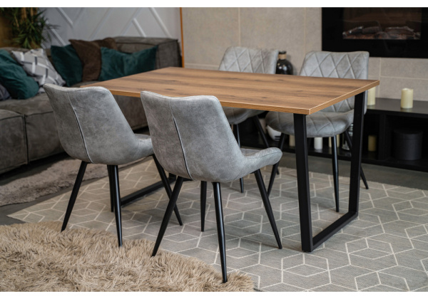 Стол деревянный Лота Лофт 140х80 дуб крафт табачный / черный матовый