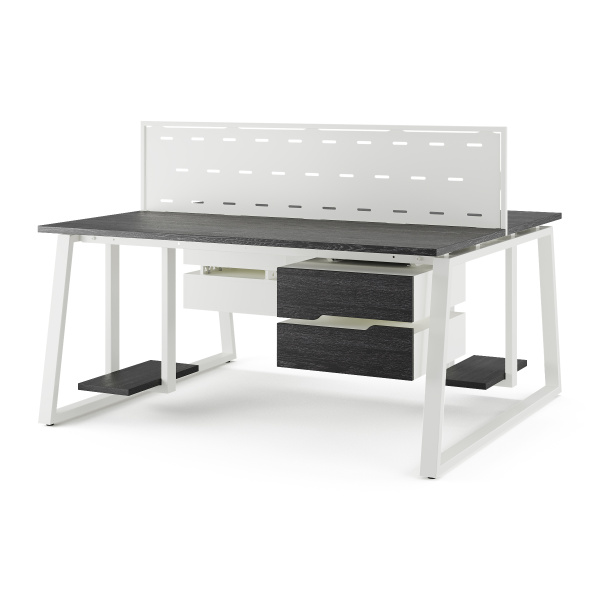 Стол офисный Kobor TR/2-160/140 white/wood Стол офисный Kobor TR/2-160/140 white/wood