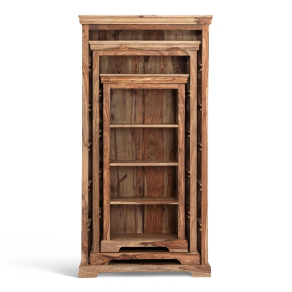 Шкафы для книг ( набор 3 шт.) Бомбей - 0761A палисандр, 90х40х176/75х35х151/60х30х121 см, Natural tinted (натуральный тонированный) Шкафы для книг ( набор 3 шт.) Бомбей - 0761A палисандр, 90х40х176/75х35х151/60х30х121 см, Natural tinted (натуральный тонированный)
