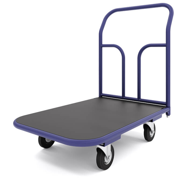Тележка платформенная с резиновым покрытием ТПР 10 (800х1800) г/п 450 кг. 160 черная резина Тележка платформенная с резиновым покрытием ТПР 10 (800х1800) г/п 450 кг. 160 черная резина