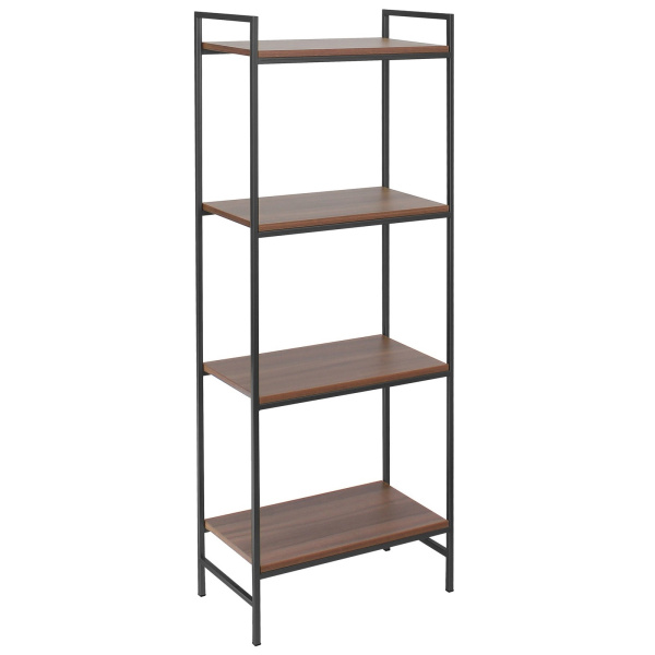 Стеллаж ALTO, черный, ЛДСП Орех 55x30x145 Стеллаж ALTO, черный, ЛДСП Орех 55x30x145