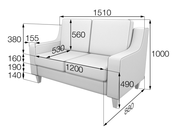 MVK15871 Диван 2-местный R2 Oregon black