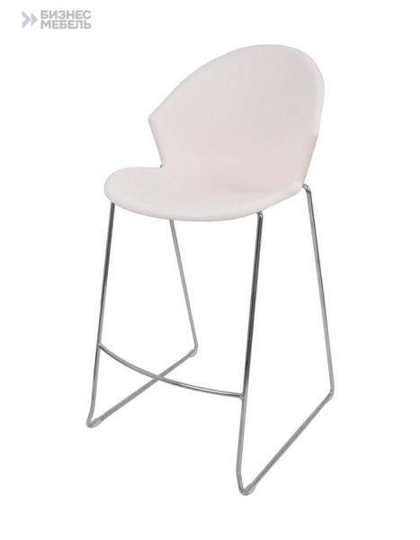 Cтул Smile барный каркас хром белый