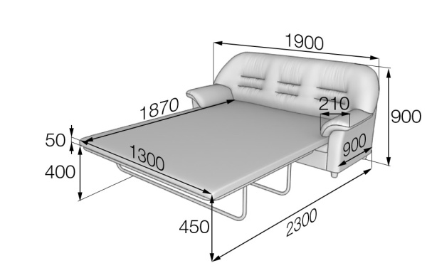 MVK60423 Диван 3-местный раскладной P3-r Ecotex brown