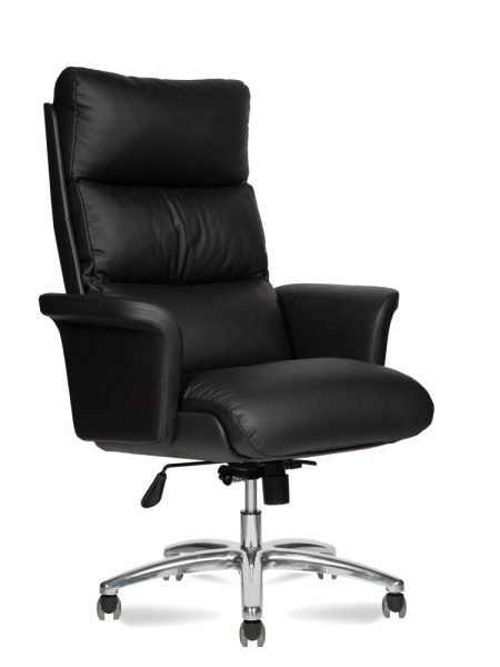 Кресло для руководителя VIP A кожа (черная) крестовина алюминий