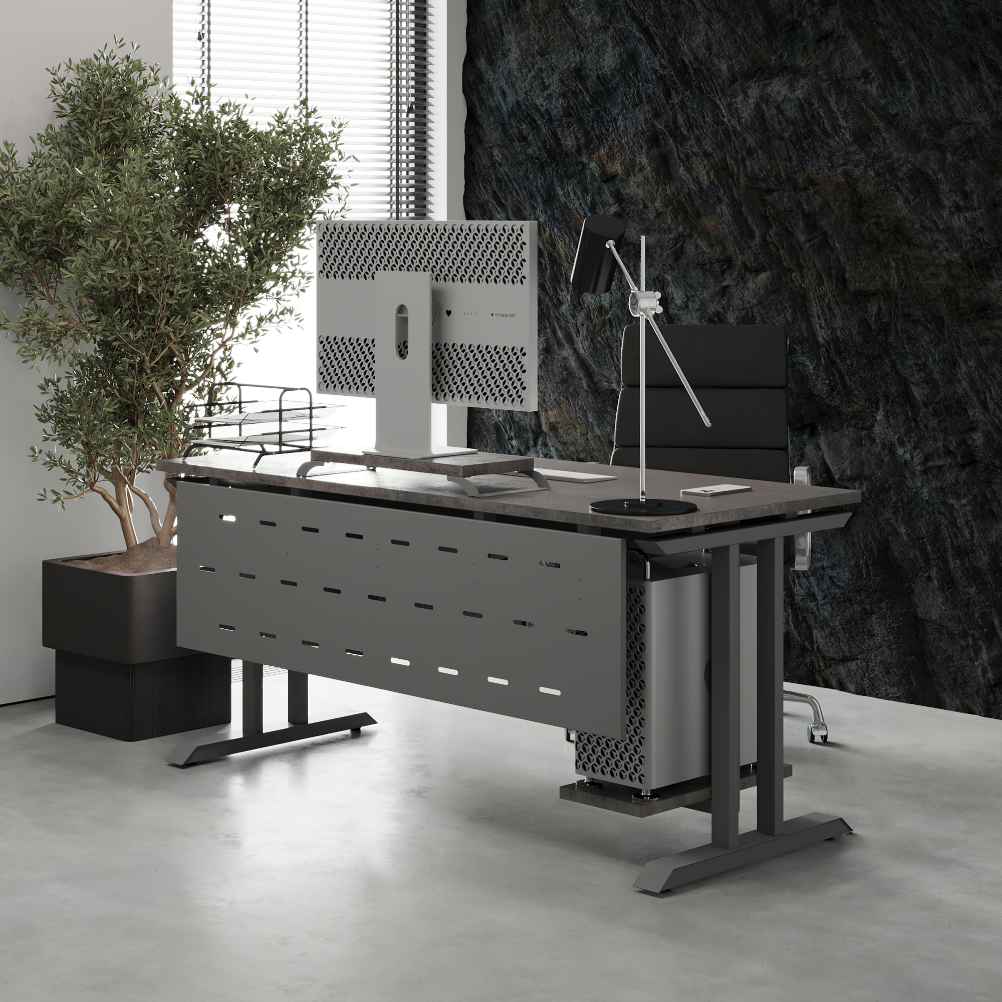 Стол офисный Kobor T-80/70 aluminum/chicago