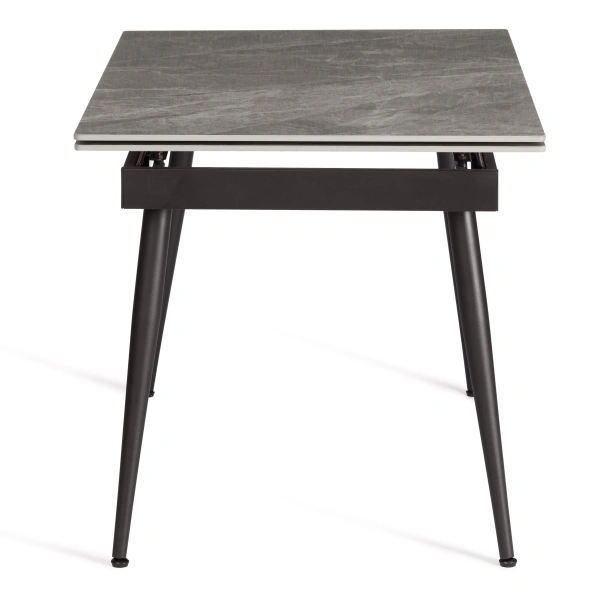 Стол обеденный Lord Grey/Лорд Грей столешница керамика (глянцевая) / опоры металл, серый/чёрный, (120+30+30)x80x75(+1) см