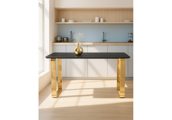 Керамический стол Селена 4 140х80 черный мрамор / золото Керамический стол Селена 4 140х80 черный мрамор / золото