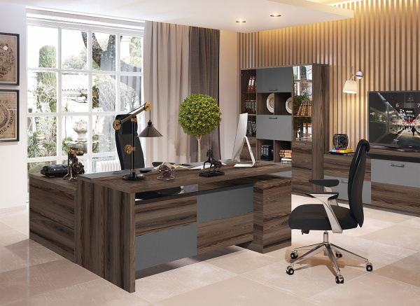 FOT30410104 Fort Стол руководителя левый 180x90x79 дезира темная FOT30410104 Fort Стол руководителя левый 180x90x79 дезира темная