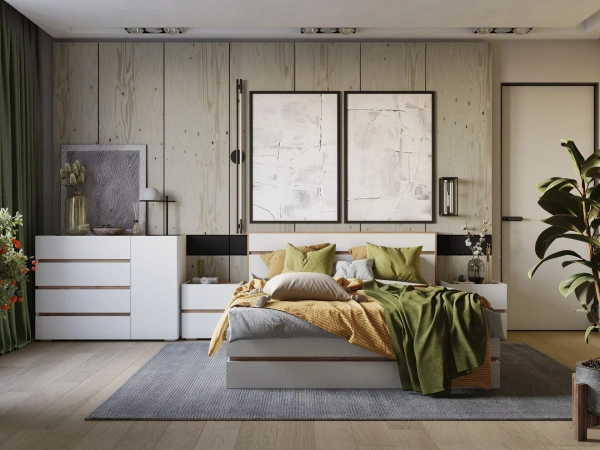 Комод Атлон белый / дуб вотан