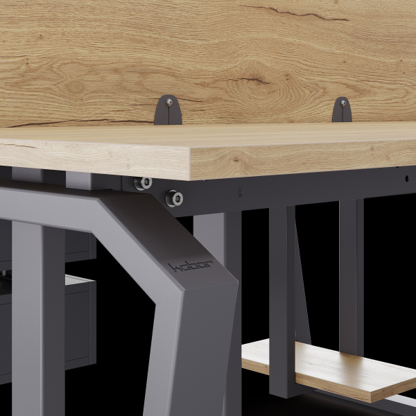 Стол офисный Kobor TB/2-160/160 graphite/natural Стол офисный Kobor TB/2-160/160 graphite/natural