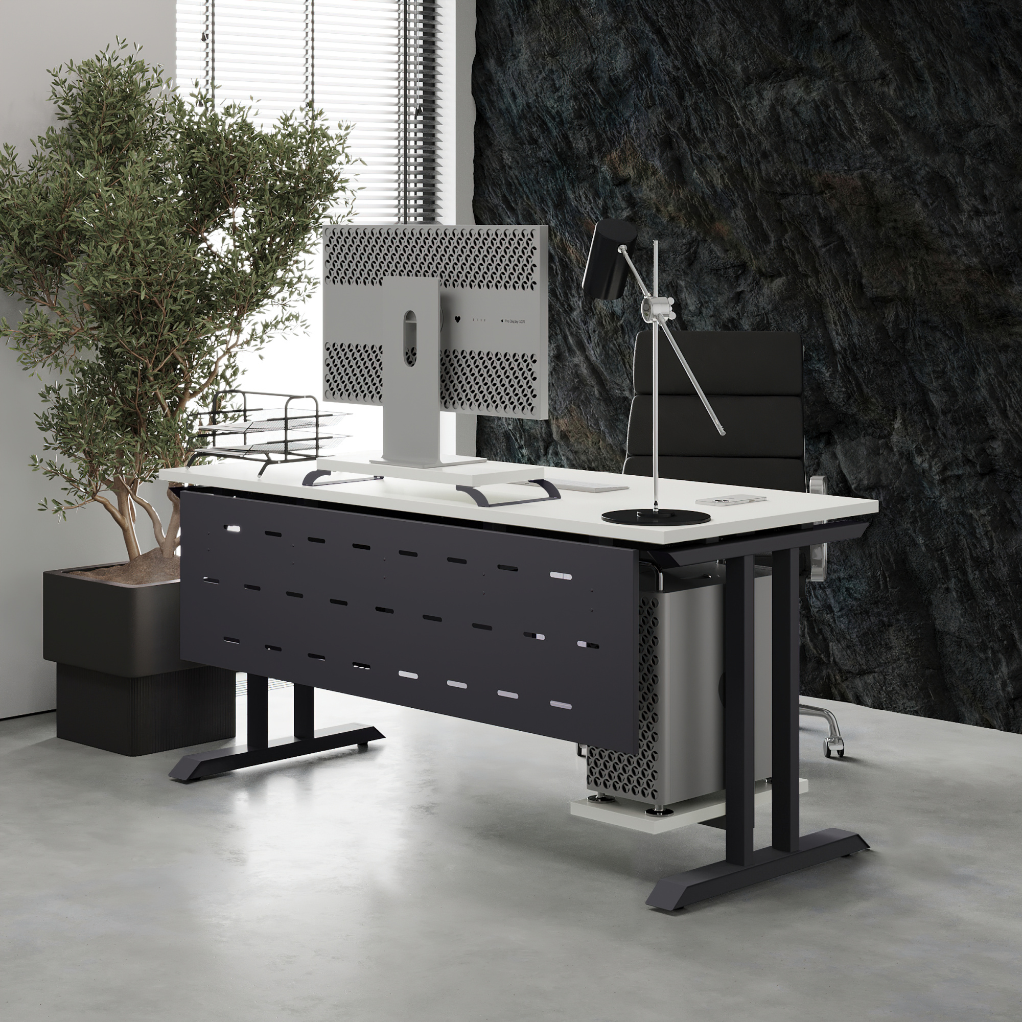 Стол офисный Kobor T-100/60 graphite/premium