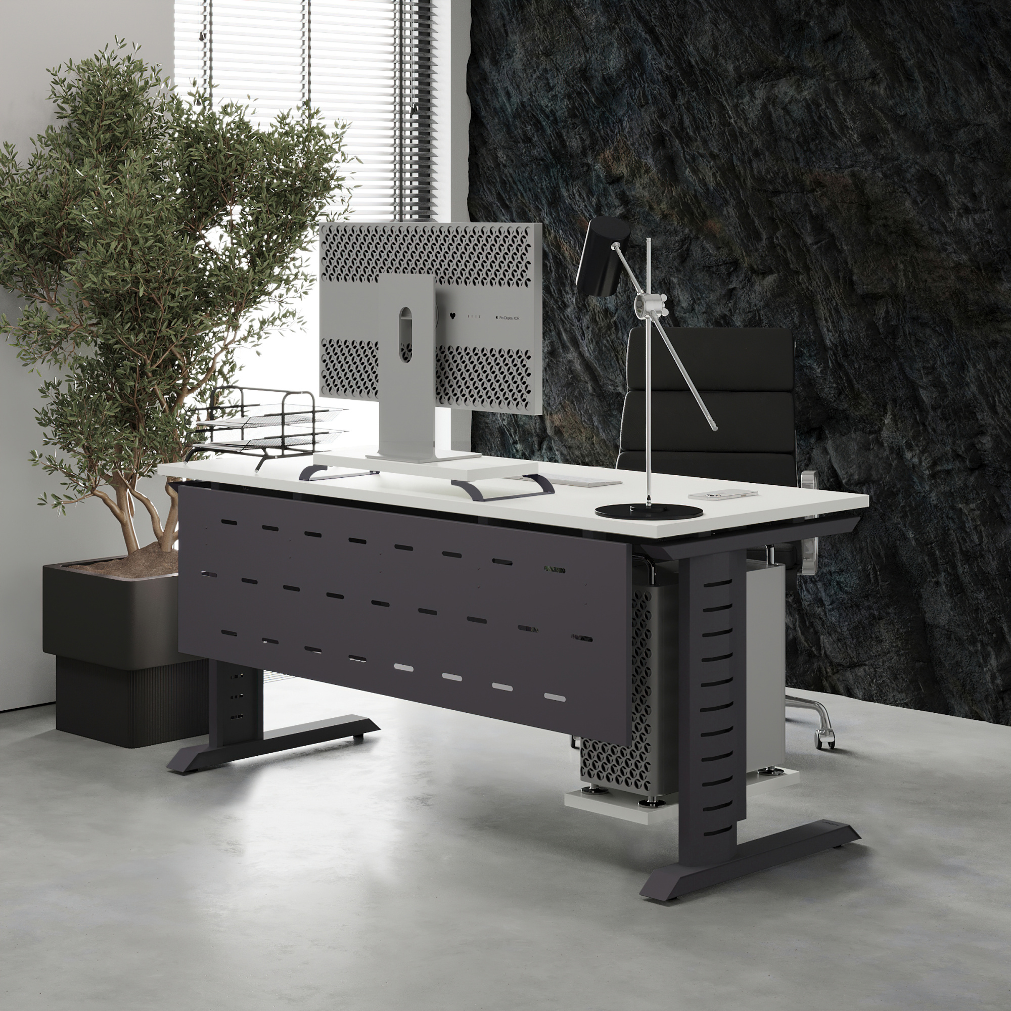 Стол офисный Kobor L2-120/70 graphite/premium