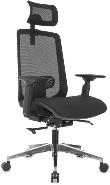 Кресло руководителя Бюрократ MC-1015-H черный сетка с подголов. крестов. алюминий Кресло руководителя Бюрократ MC-1015-H черный сетка с подголов. крестов. алюминий