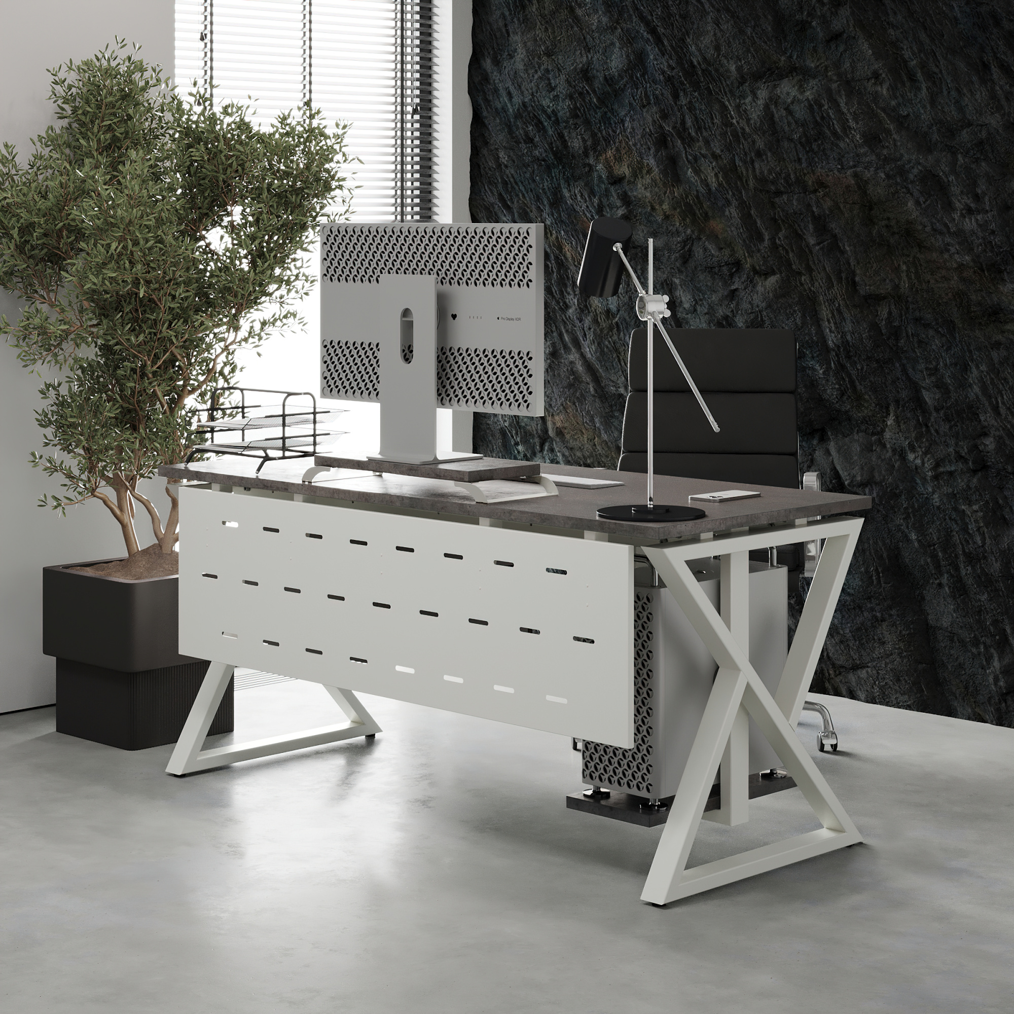 Стол офисный Kobor W-160/80 white/chicago Стол офисный Kobor W-160/80 white/chicago