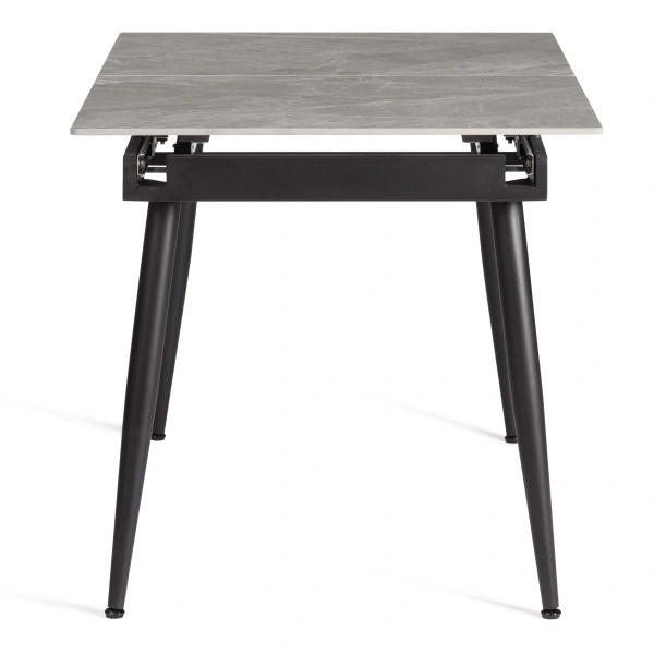 Стол обеденный Balmoral / Балморал столешница керамика (глянцевая) / опоры металл, серый/чёрный, (120+40)x80x75(+1) см