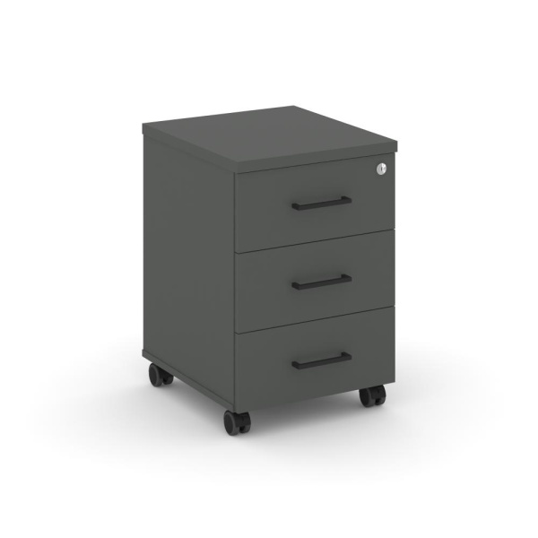 Тумба для документов мобильная, 3 ящика, стандартные колеса Style Project SN.TM-002 Антрацит
