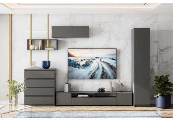 Комод Сибити 4 ящика графит серый