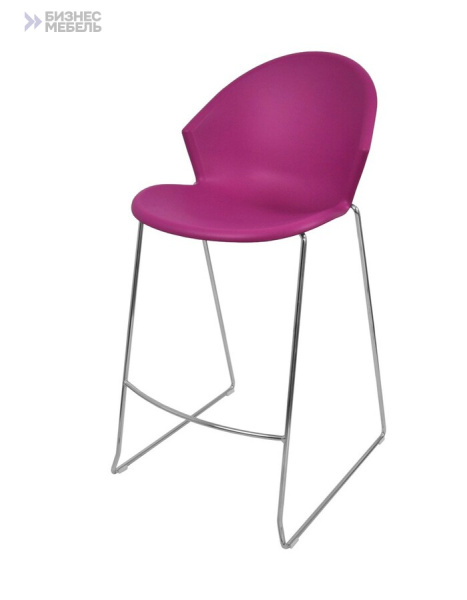 Cтул Smile барный каркас хром фиолетовый