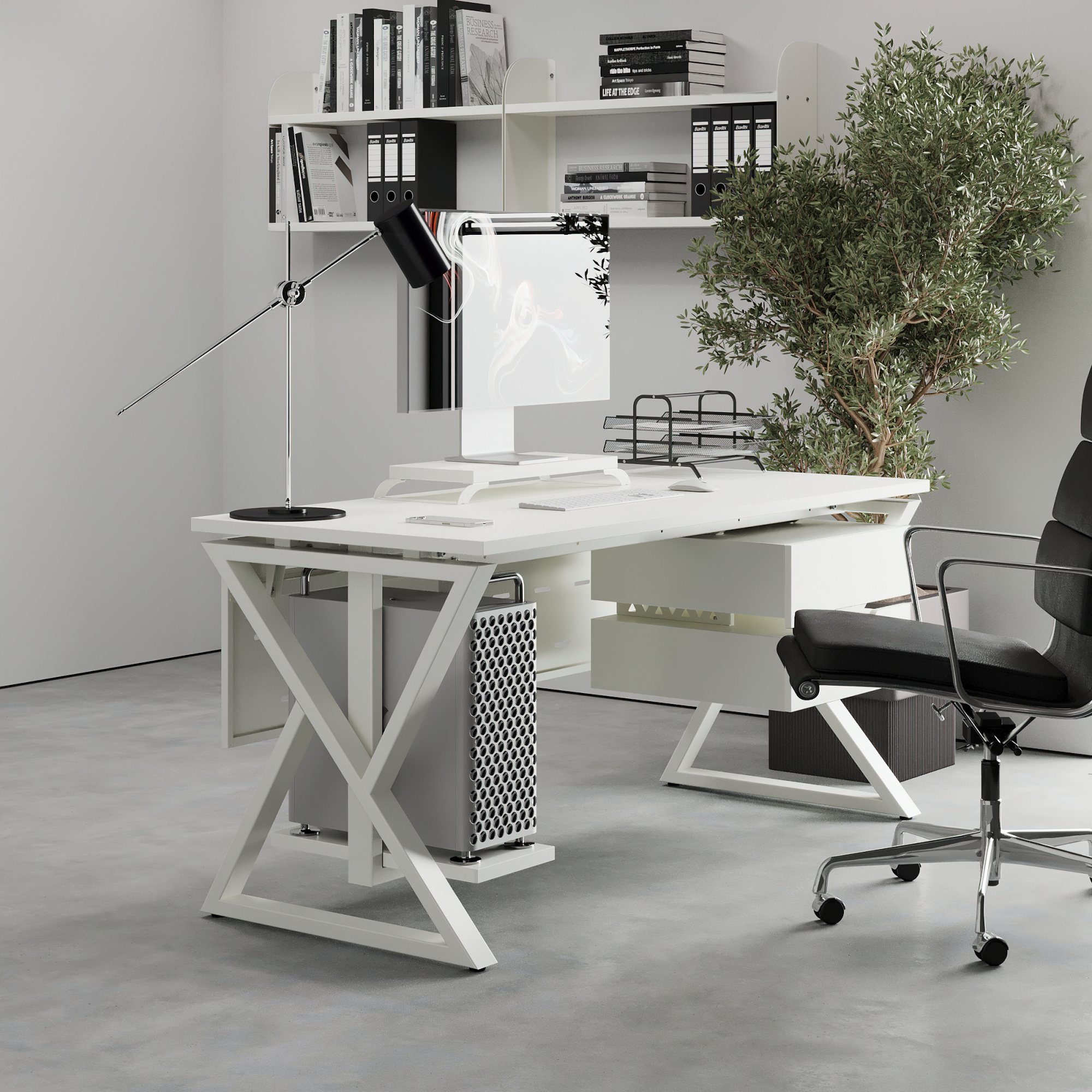 Стол офисный Kobor W-100/70 white/premium Стол офисный Kobor W-100/70 white/premium