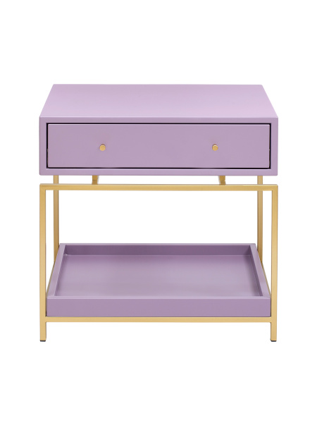 Тумба прикроватная KARIN, золотой, МДФ Dusty Purple