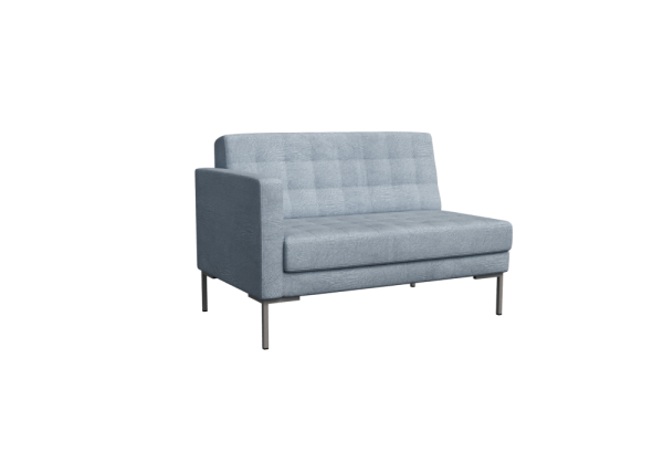 Forest Секция с подлокотником двухместная FR-SP-02 (R) Enzo 994/Металл Серый 127х80х84см