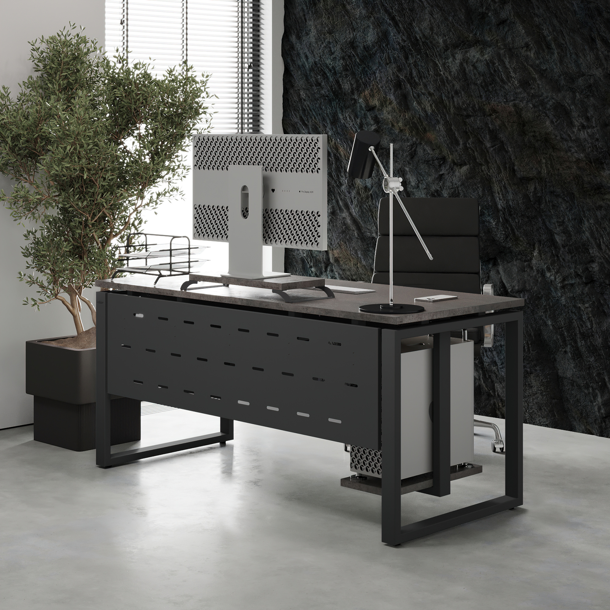 Стол офисный Kobor O1-180/70 black/chicago