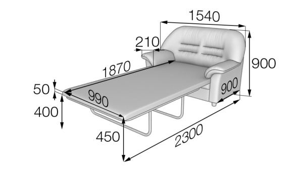 MVK13022 Диван 2-местный раскладной P2-r Ecotex blue
