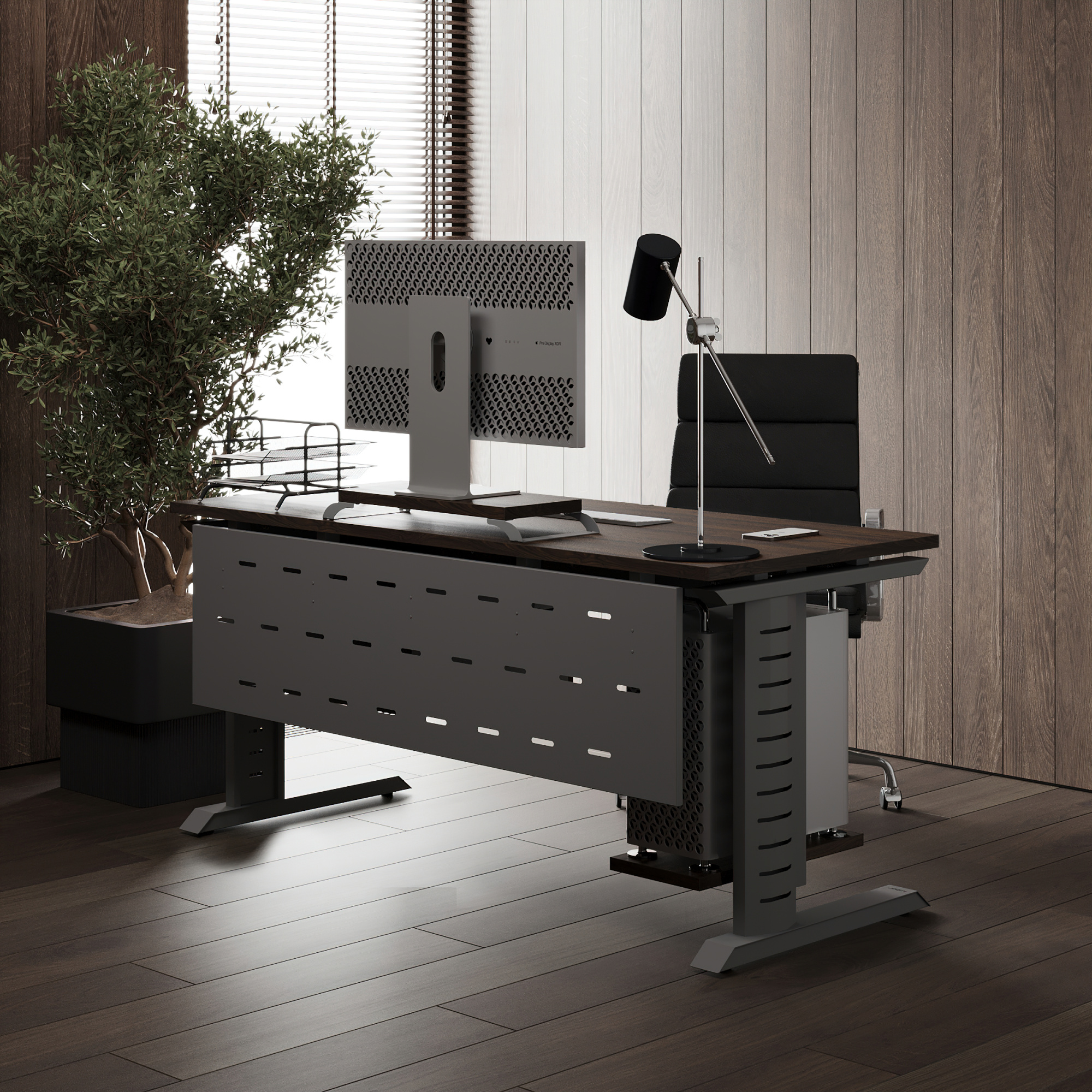 Стол офисный Kobor L2-80/60 aluminum/charlston