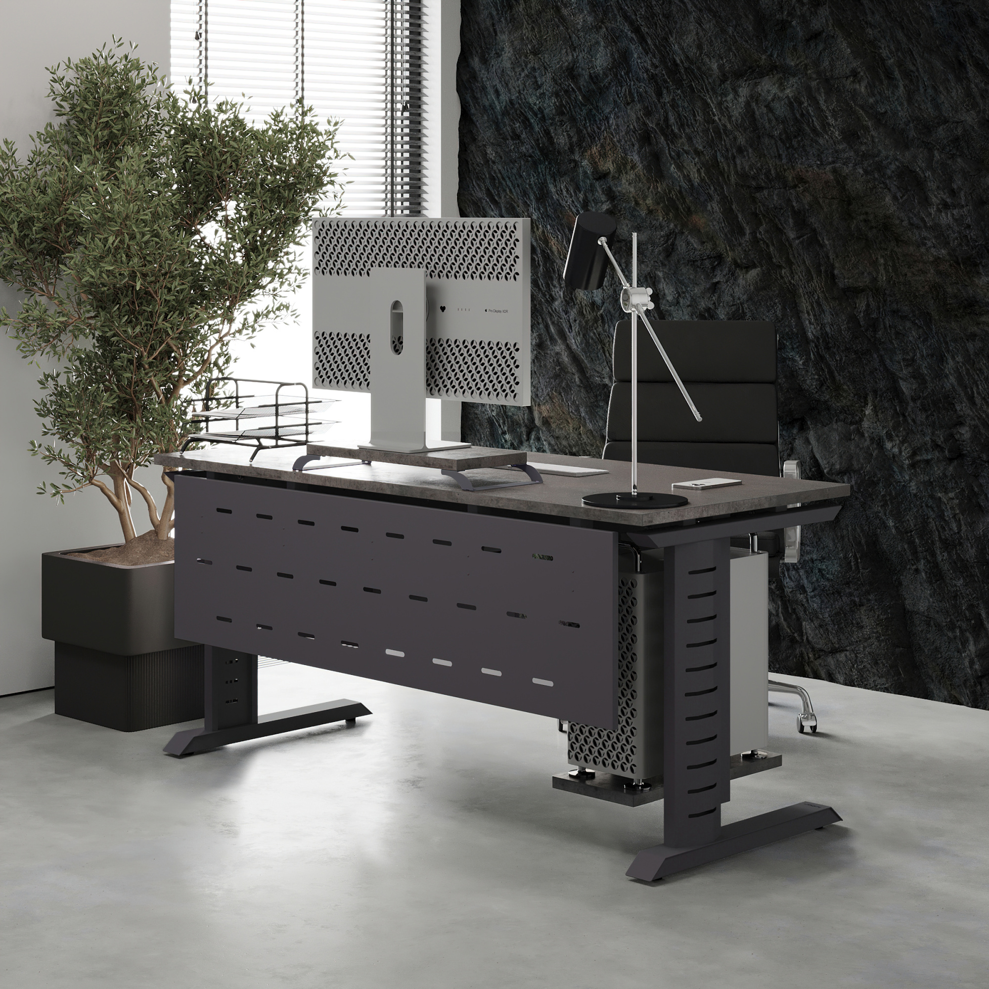 Стол офисный Kobor L2-80/60 graphite/chicago