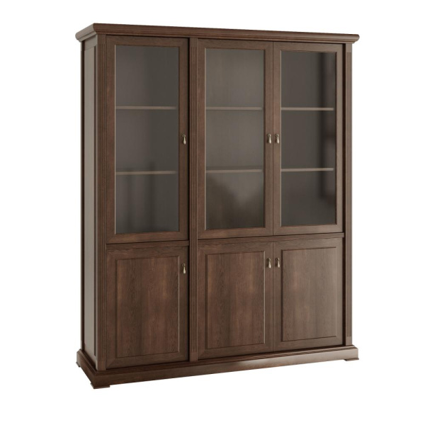 Ministry Шкаф для бумаг, 3 створки левый 169х55х212 дуб шоколад