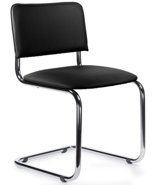Стул Сильвия хром экокожа черный