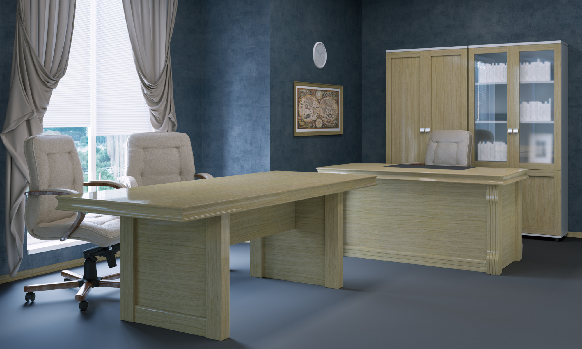 Кабинет руководителя LION WHITE светлый дуб